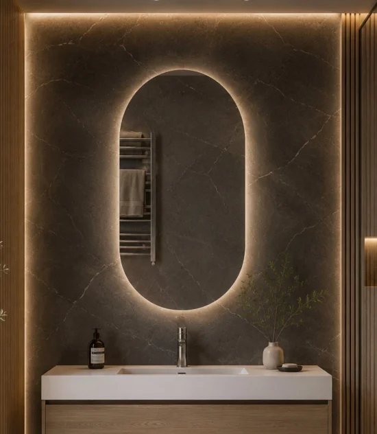 Minimal line Овално огледало AURA